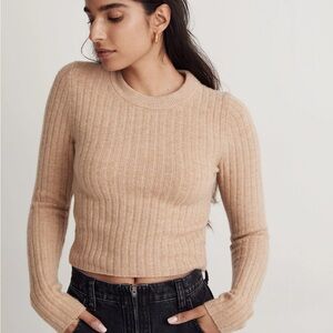 Madewell Readfield Pullover Sweater in Heather Camel